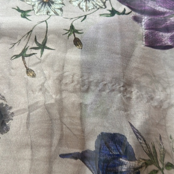 Floral Plus Size Sheer Floral Dress with Purple and Green Flowers - Picture 8 of 8